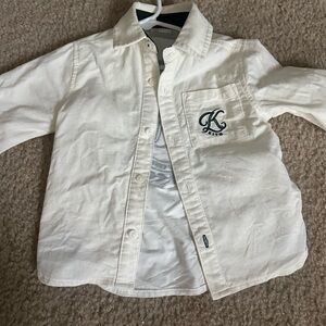 Kith White Button Down Shirt with Embroidered Detail